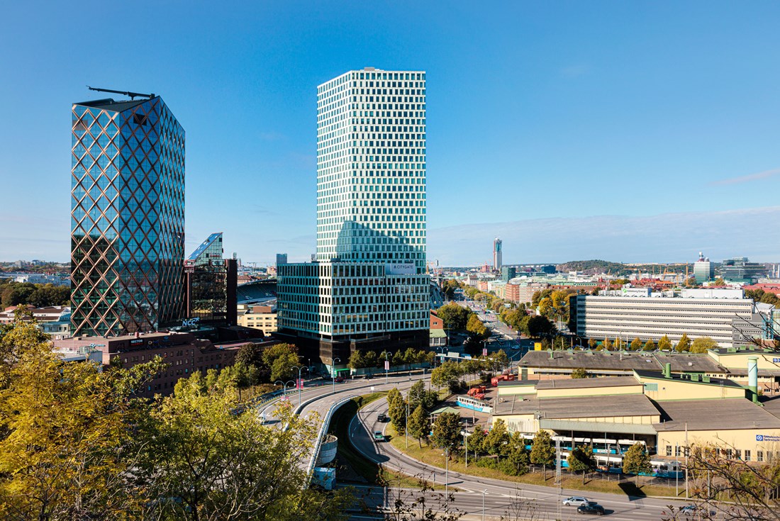 En vy över Göteborg med Citygate i förgrunden.