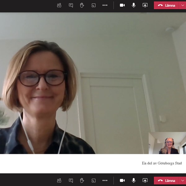 Anna Svernlöv för samtal över Microsoft Teams med kollega.